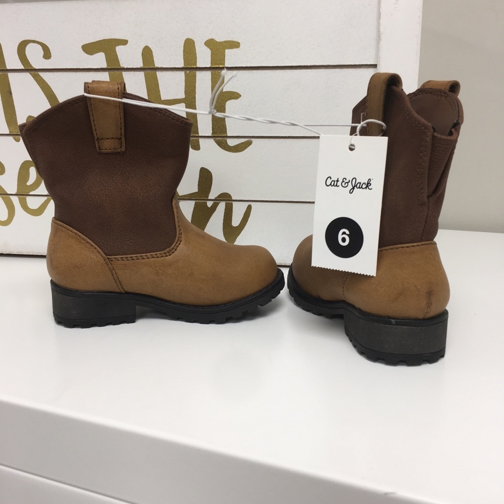Cat & Jack Toddler Boots Brown Size 6 - Picture 4 of 8